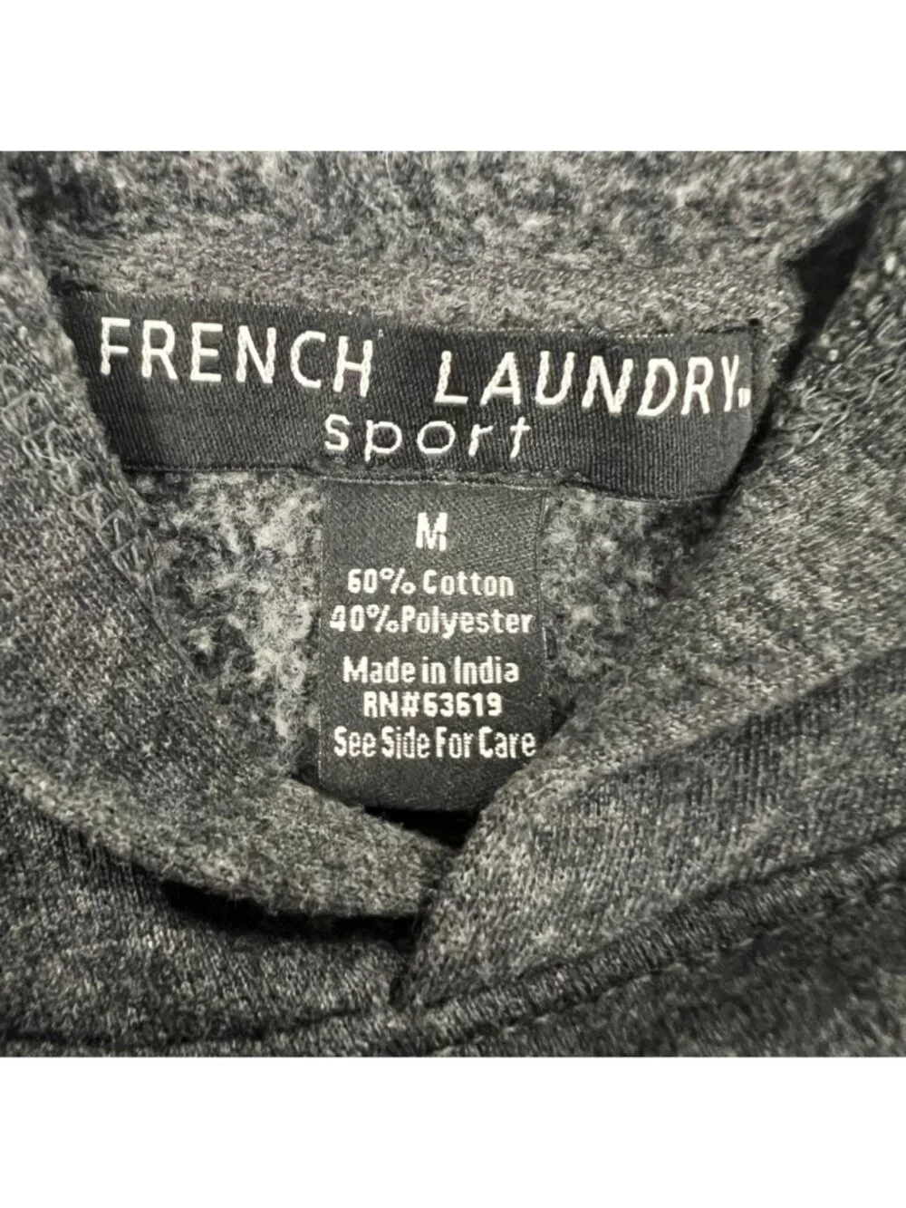 French Laundry Sport Womens Cropped Hoodie Tie Waist Gray Size Medium